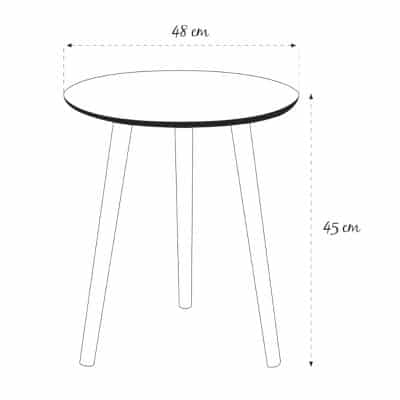 MESA LATERAL DE MDF 45 X 48 X 48 CM BLANCO - Imagen 2